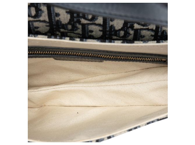 Borsa Saddle Dior in tela Oblique blu - vista 4