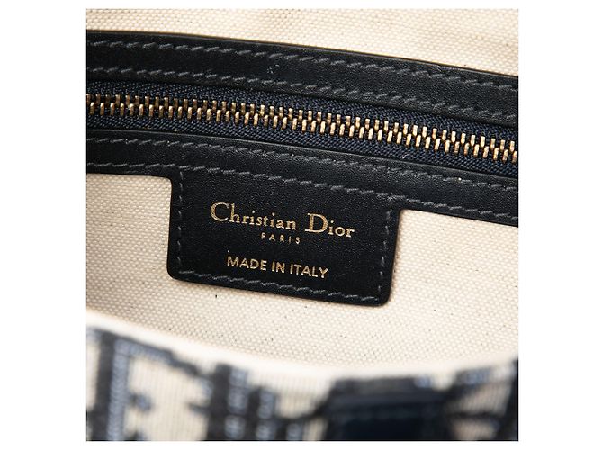 Borsa Saddle Dior in tela Oblique blu - vista 5