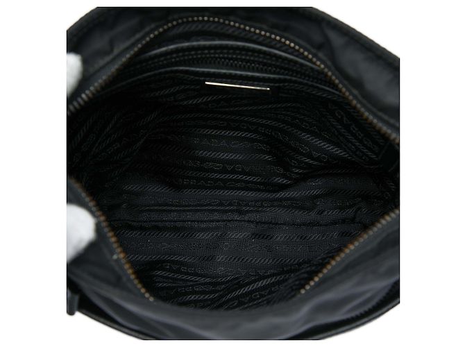 Borsa a tracolla Prada in Tessuto nera con zip Nero - vista 4
