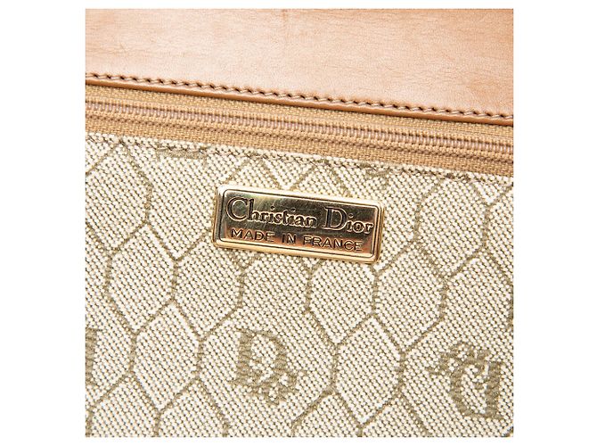 Borsa a tracolla Dior in tela rivestita beige a nido d'ape - vista 5