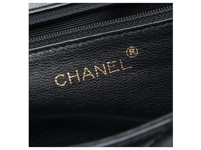 Chanel Black Medium Quilted Lambskin Resin Chain Single Flap Nero - vista 5