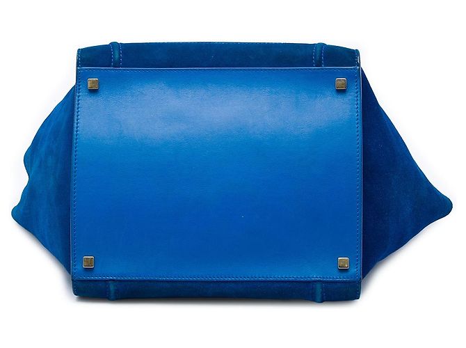 Céline Celine Blue Medium Suede Phantom Luggage Tote - vista 3