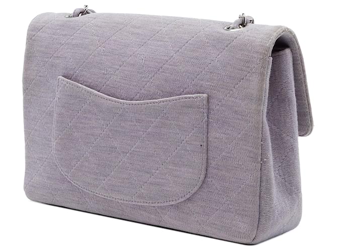 Chanel Purple Medium Classic Jersey Single Flap Porpora - vista 2