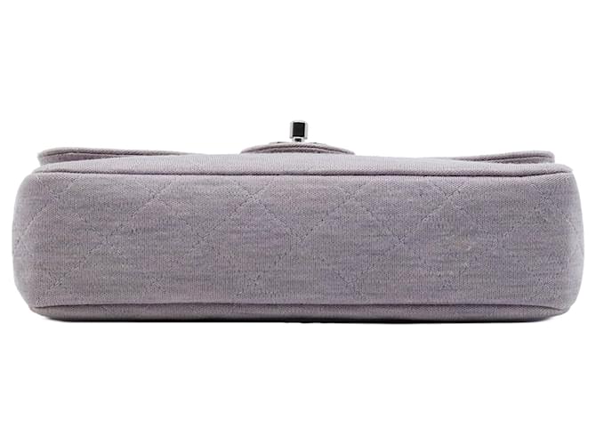 Chanel Purple Medium Classic Jersey Single Flap Porpora - vista 3