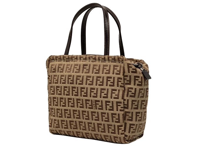 Borsa a mano Fendi Mini Zucchino Canvas Beige - vista 2