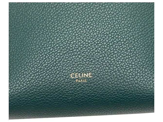 Céline Borsa a secchiello Seau Sangle Celine Small in pelle di vitello grana verde Verde scuro - vista 5