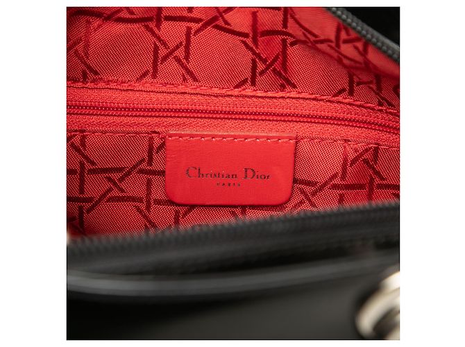 Dior Black Medium Glazed Calfskin Lady Dior Nero - vista 4