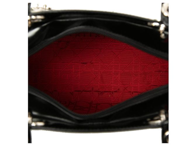 Dior Black Medium Glazed Calfskin Lady Dior Nero - vista 5