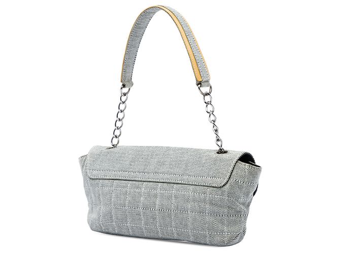 Chanel Gray Choco Bar Canvas Camellia CC No. 5 Klapphandtasche Braun - Ansicht 2