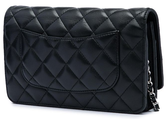 Portafoglio Chanel Black CC Quilted Lambskin Wallet On Chain Nero - vista 2