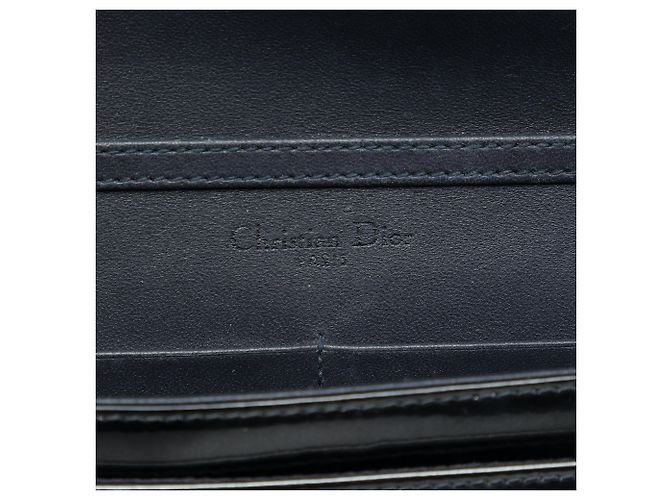 Diorama Wallet on Chain Microcannage aus schwarzem metallischem Lackleder Dior - Ansicht 5