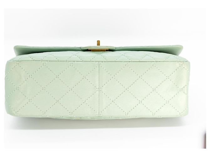 Mademoiselle Borsa Chanel 2.55 Classic Flap Verde Menta Lambskin Medium Verde chiaro - vista 8