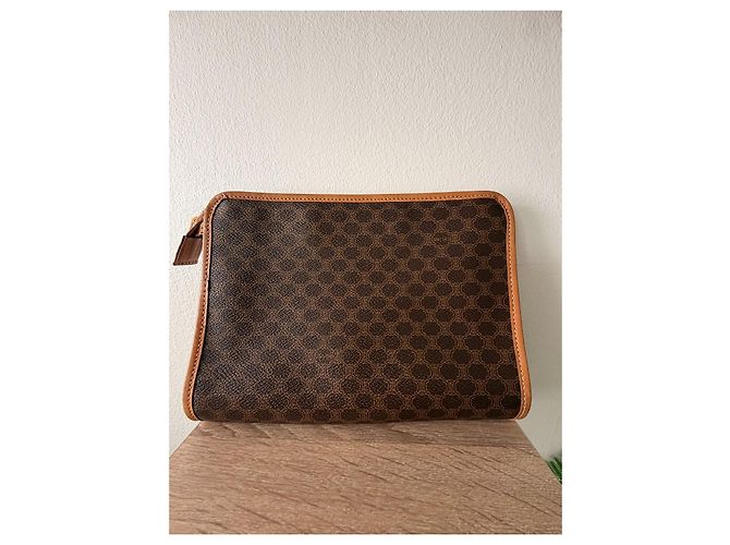 Céline Pochette Triomphe en toile enduite marron Monogramme - vue 2