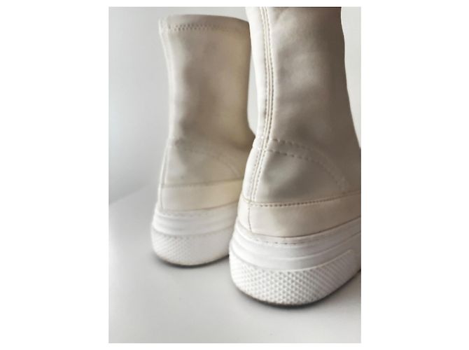 Khaite Stivaletti platform in pelle beige - vista 4