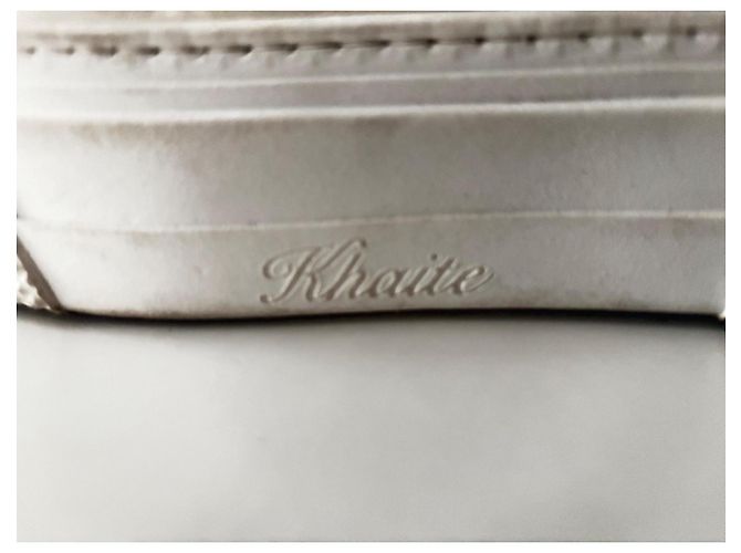 Khaite Stivaletti platform in pelle beige - vista 5