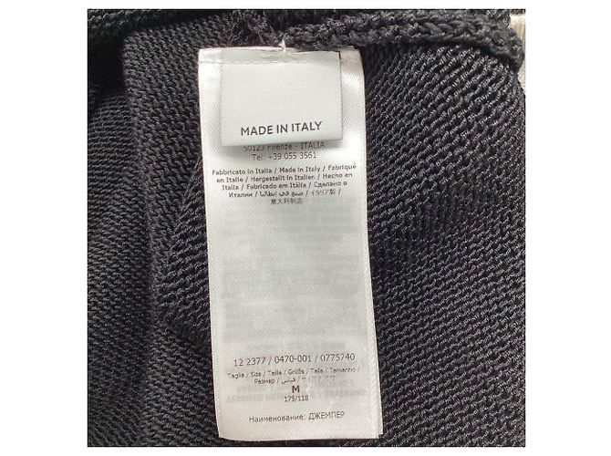 Salvatore Ferragamo Ferragamo Strick-Poloshirt mit langen Ärmeln aus schwarzer Viskose - Ansicht 7