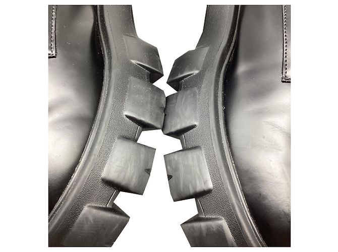 Stivali combat Prada Monolith in pelle nera e nylon Nero - vista 12