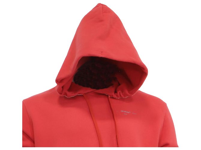 Off White Off-White Hoodie mit Logo-Print aus roter Baumwolle - Ansicht 2