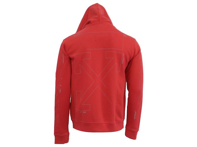 Off White Off-White Hoodie mit Logo-Print aus roter Baumwolle - Ansicht 4