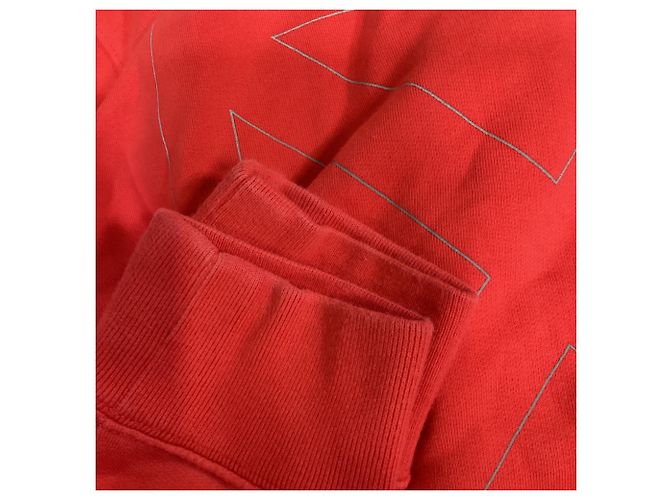 Off White Off-White Hoodie mit Logo-Print aus roter Baumwolle - Ansicht 5