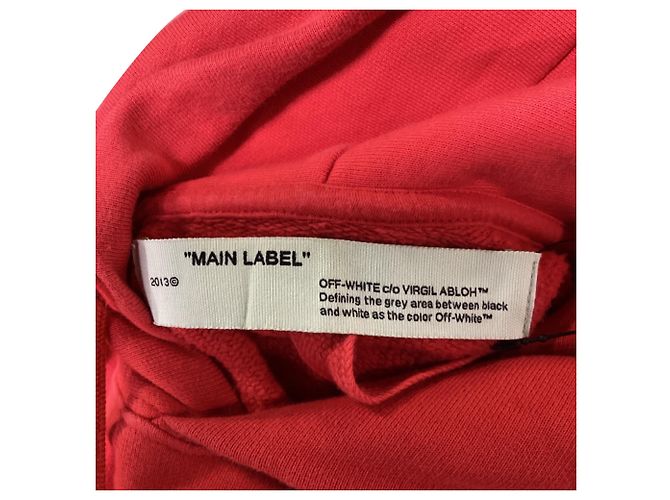 Off White Off-White Hoodie mit Logo-Print aus roter Baumwolle - Ansicht 8