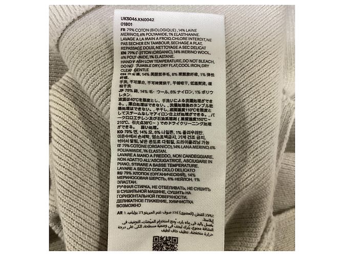 Ami Ami de Cœur Pullover aus weißer Baumwolle Roh - Ansicht 5