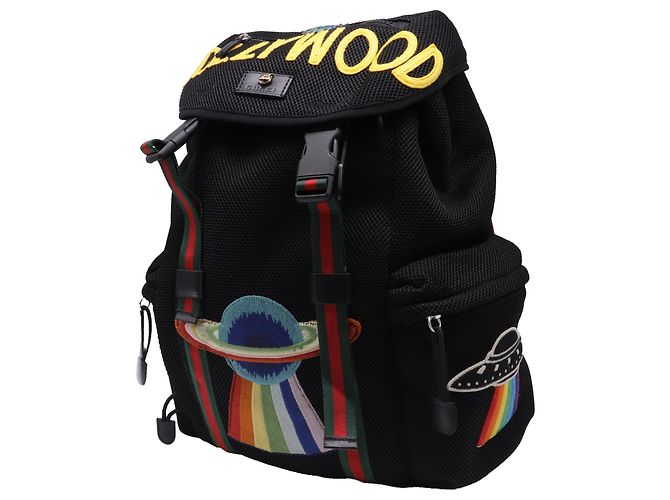Mochila Gucci Hollywood bordada en poliéster negro - vista 2