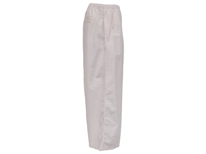 Acne Studios Drawstring Wide-Leg Pants in White Cotton Python print - view 2