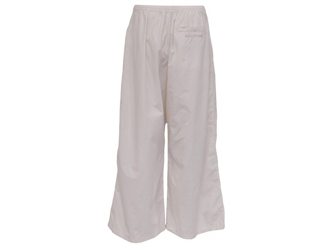 Acne Studios Drawstring Wide-Leg Pants in White Cotton Python print - view 3