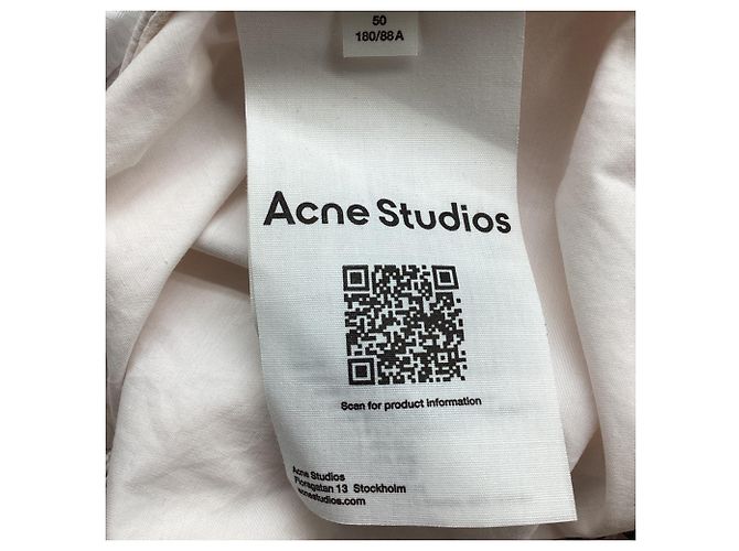 Acne Studios Drawstring Wide-Leg Pants in White Cotton Python print - view 7