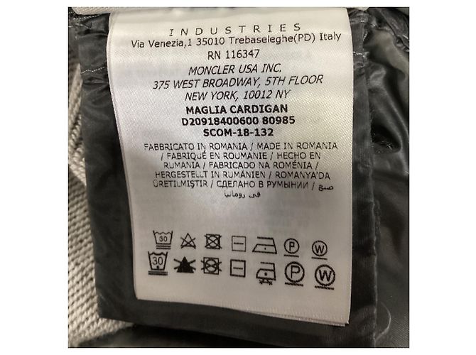 Felpa con cappuccio Moncler con zip e dettagli trapuntati in cotone grigio - vista 6