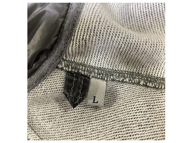Felpa con cappuccio Moncler con zip e dettagli trapuntati in cotone grigio - vista 7