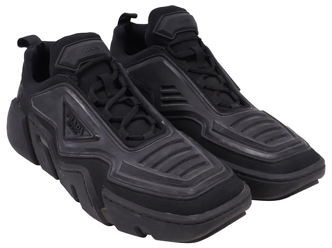 Sneakers Prada Techno Stretch in gomma nera Nero - vista 3