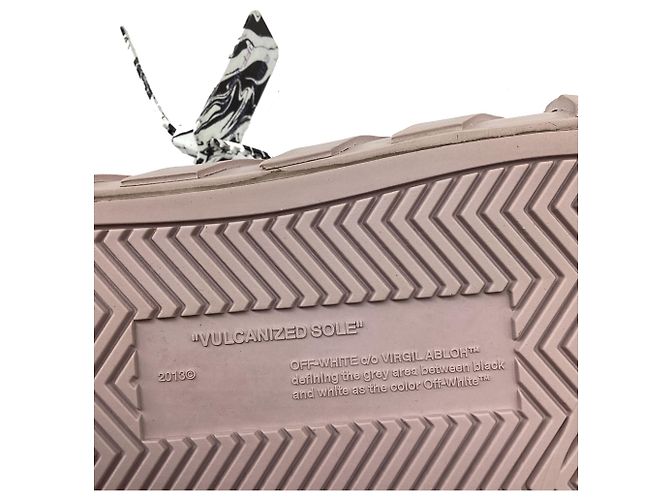Off White Sneakers basse Vulcanized Off-White in camoscio rosa - vista 11