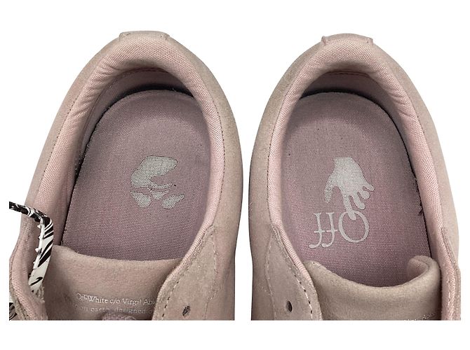 Off White Sneakers basse Vulcanized Off-White in camoscio rosa - vista 13