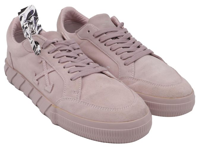 Off White Sneakers basse Vulcanized Off-White in camoscio rosa - vista 2