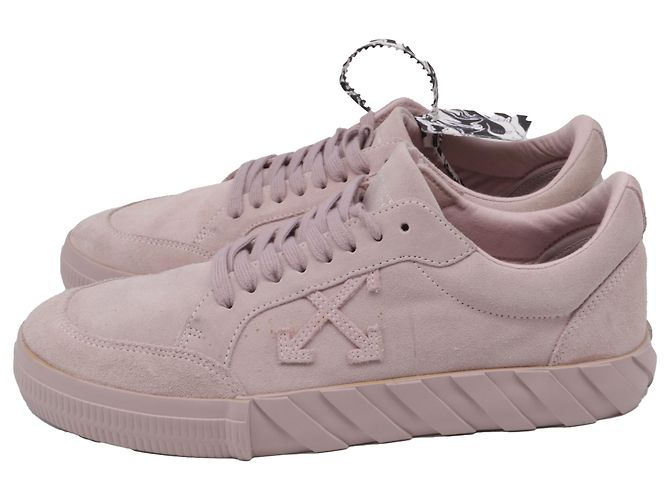 Off White Sneakers basse Vulcanized Off-White in camoscio rosa - vista 4