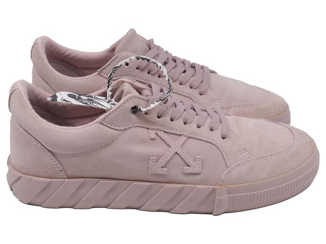 Off White Sneakers basse Vulcanized Off-White in camoscio rosa - vista 5