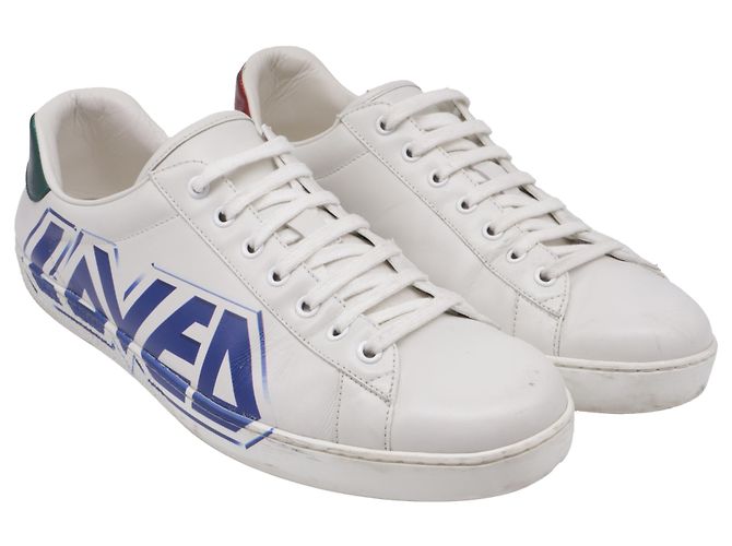 Sneakers Gucci Ace Loved in pelle bianca Bianco - vista 2