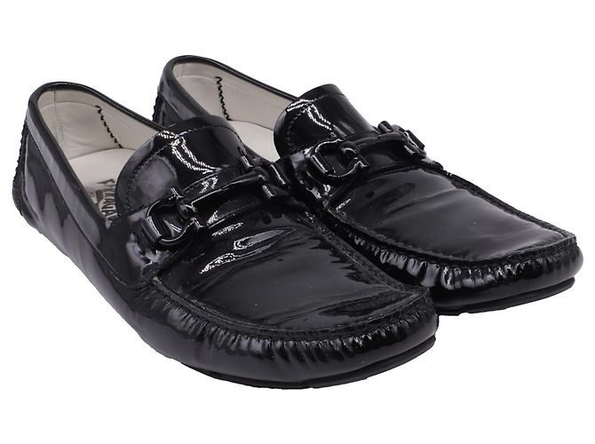 Salvatore Ferragamo Mocassini Ferragamo in pelle verniciata nera Nero - vista 3