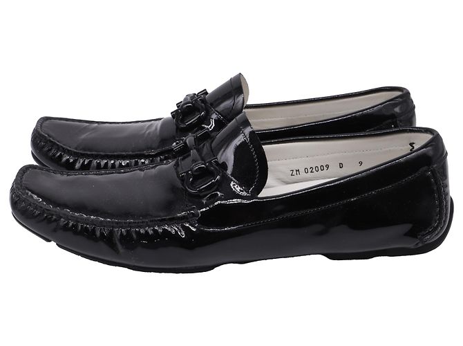 Salvatore Ferragamo Mocassini Ferragamo in pelle verniciata nera Nero - vista 4