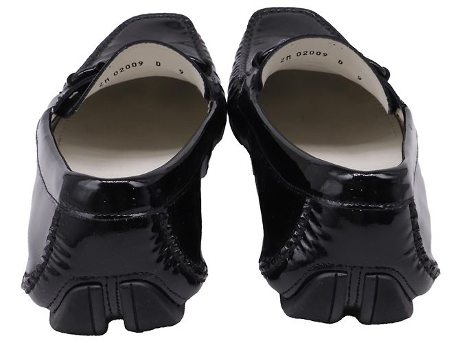 Salvatore Ferragamo Mocassini Ferragamo in pelle verniciata nera Nero - vista 5