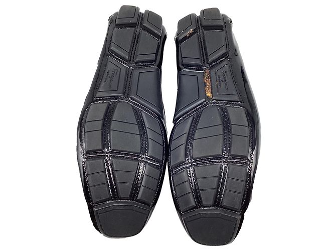 Salvatore Ferragamo Mocassini Ferragamo in pelle verniciata nera Nero - vista 7
