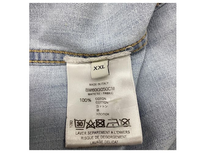 Camicia in denim slim-fit effetto distressed Givenchy in cotone blu - vista 6
