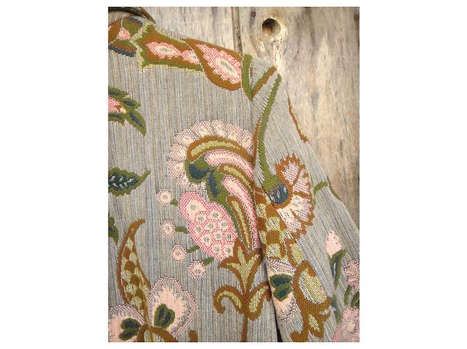 Paul & Joe Gobelin-Mantel mit Blumenmuster Braun Pink Grün Grau - Ansicht 8