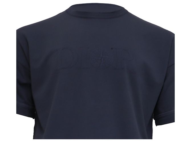 T-shirt ricamata Dior x Stone Island in cotone blu navy - vista 2