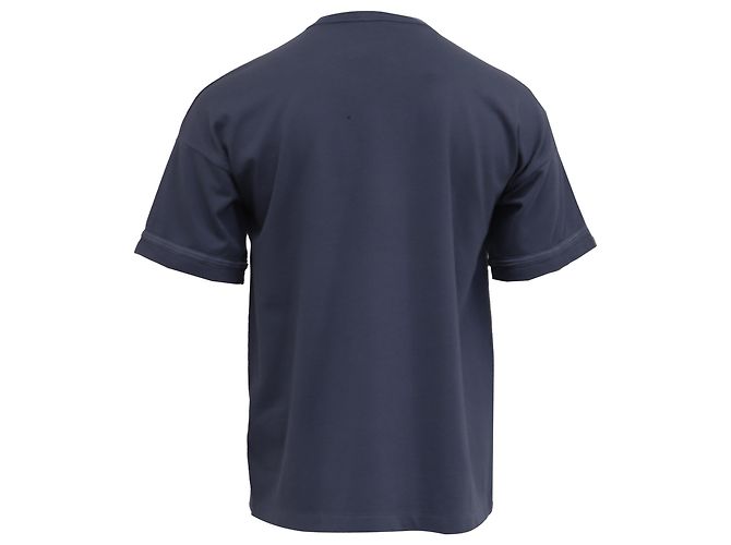 T-shirt ricamata Dior x Stone Island in cotone blu navy - vista 4
