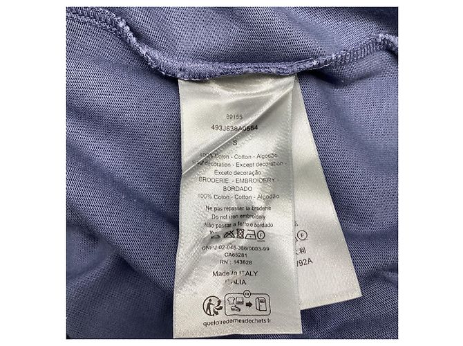 T-shirt ricamata Dior x Stone Island in cotone blu navy - vista 6