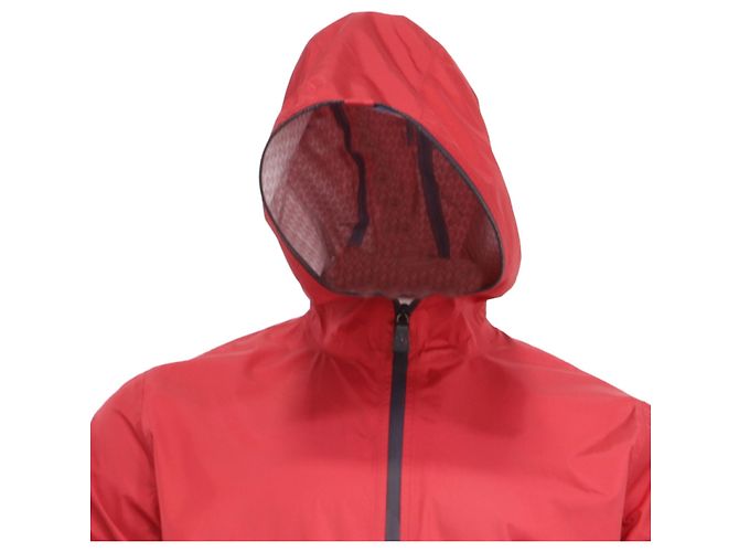 Giacca a vento Moncler con cappuccio e zip in poliammide rossa Rosso - vista 2