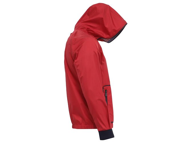 Giacca a vento Moncler con cappuccio e zip in poliammide rossa Rosso - vista 3